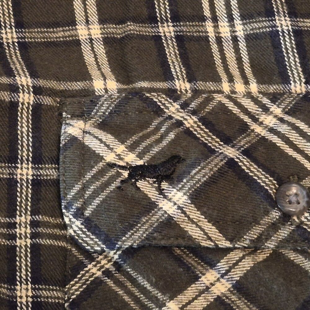 Irish Setter Flannel Shirt Men Size Large Green Plaid 100% Cotton Red Wing Shoes - Picture 4 of 6